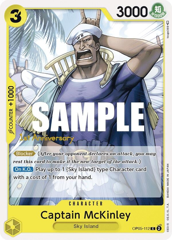 Image for Captain McKinley (Awakening of the New Era: 1st Anniversary Tournament Cards) (OP05-112) - One Piece Card Game