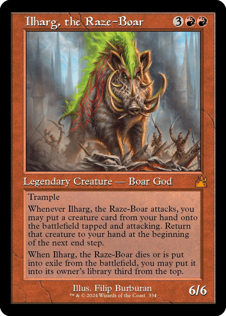 Image for Ilharg, the Raze-Boar (Retro Frame) (Ravnica Remastered) (334) - Magic: The Gathering