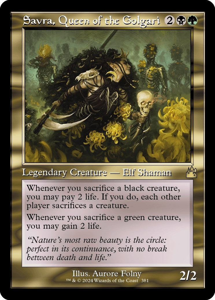 Image for Savra, Queen of the Golgari (Retro Frame) (Ravnica Remastered) (381) - Magic: The Gathering
