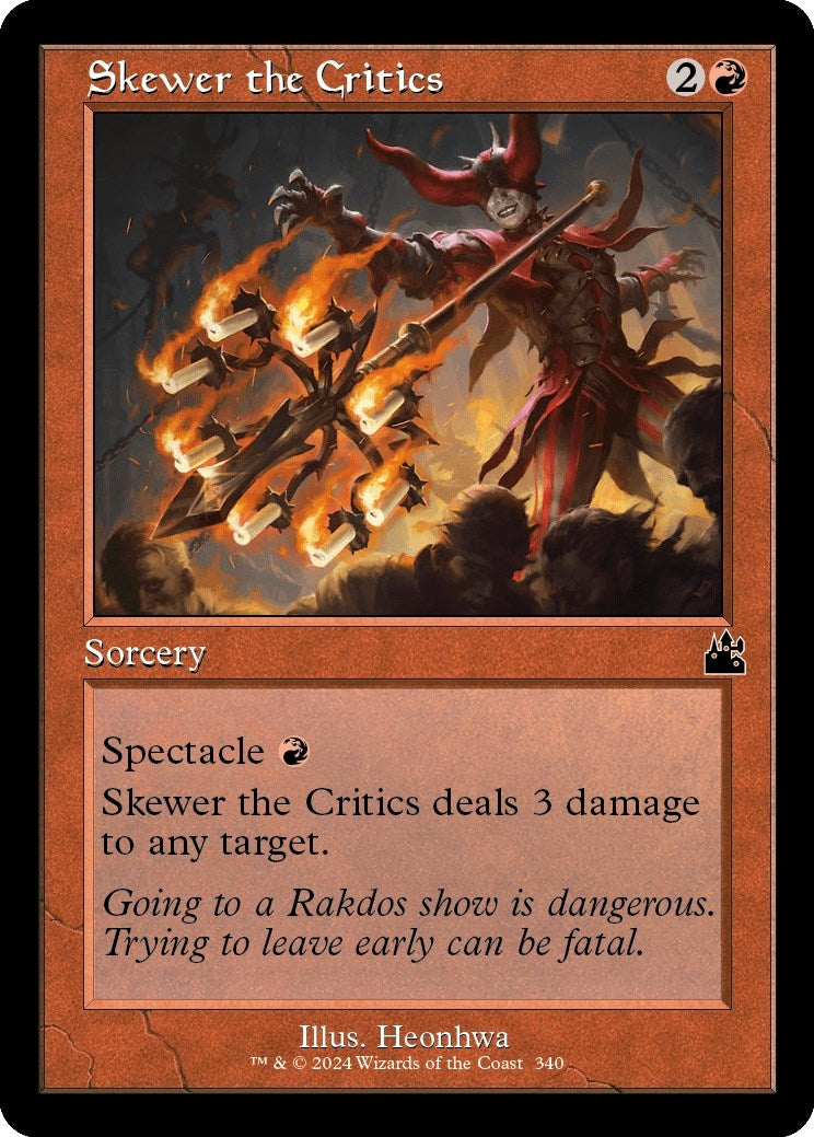 Image for Skewer the Critics (Retro Frame) (Ravnica Remastered) (340) - Magic: The Gathering