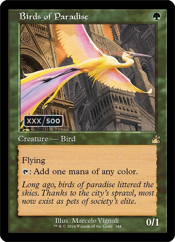 Image for Birds of Paradise (Retro Frame) (Serial Numbered) (Ravnica Remastered) (344) - Magic: The Gathering