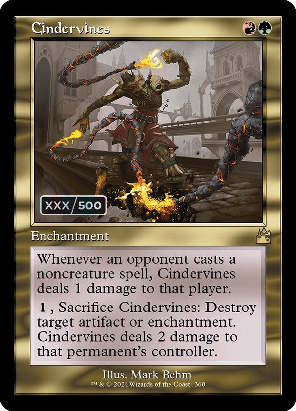 Image for Cindervines (Retro Frame) (Serial Numbered) (Ravnica Remastered) (360) - Magic: The Gathering