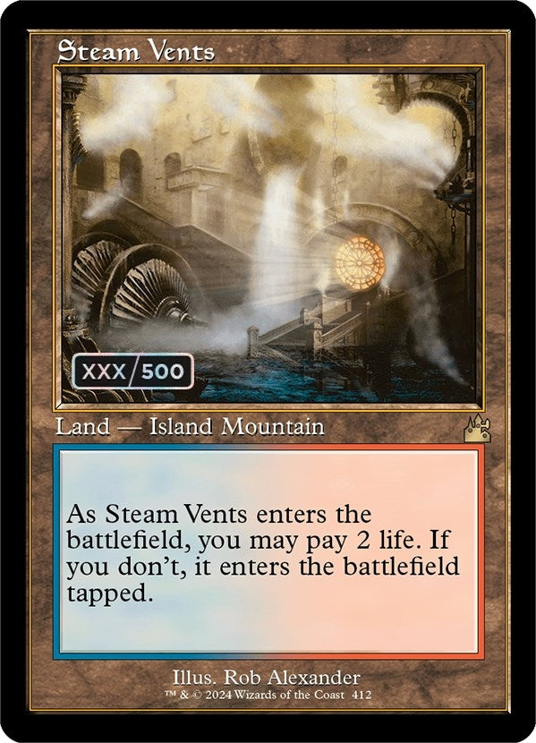 Image for Steam Vents (Retro Frame) (Serial Numbered) (Ravnica Remastered) (412) - Magic: The Gathering