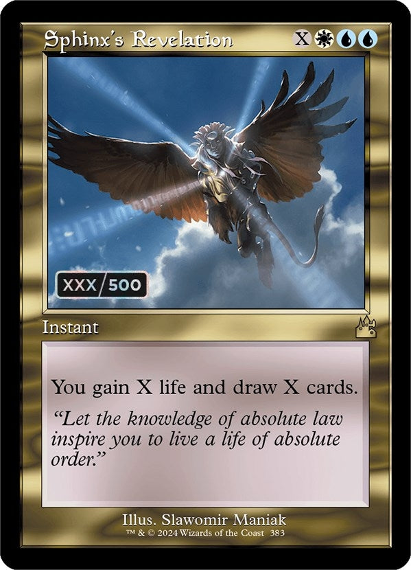Image for Sphinx's Revelation (Retro Frame) (Serial Numbered) (Ravnica Remastered) (383) - Magic: The Gathering