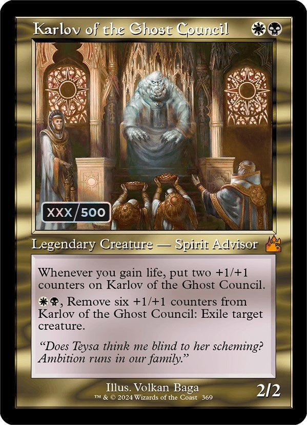Image for Karlov of the Ghost Council (Retro Frame) (Serial Numbered) (Ravnica Remastered) (369) - Magic: The Gathering