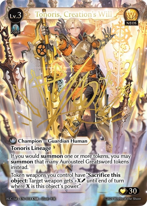 Image for Tonoris, Creation's Will (CSR) (ALC1E) (Alchemical Revolution) (014) - Grand Archive TCG