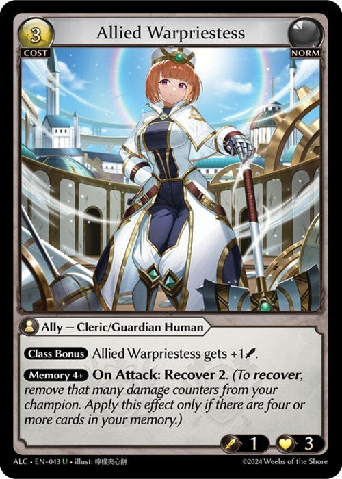 Image for Allied Warpriestess (Alchemical Revolution) (043) - Grand Archive TCG