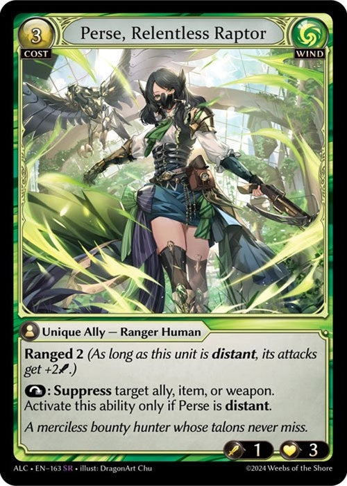 Image for Perse, Relentless Raptor (Alchemical Revolution) (163) - Grand Archive TCG