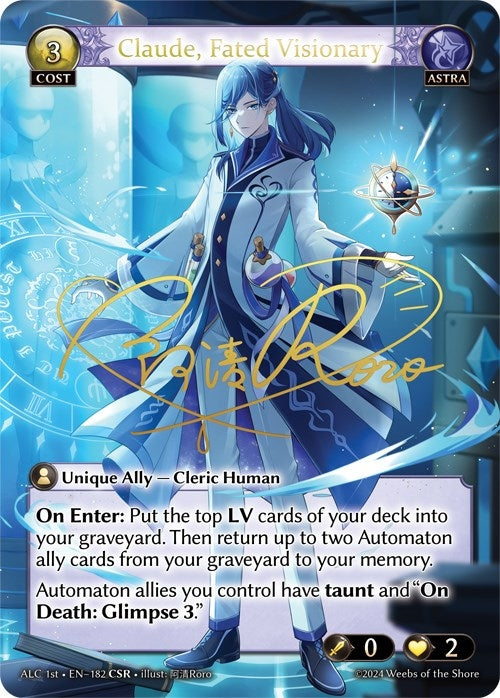 Image for Claude, Fated Visionary (CSR) (ALC1E) (Alchemical Revolution) (182) - Grand Archive TCG
