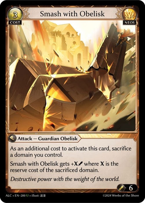 Image for Smash with Obelisk (Alchemical Revolution) (200) - Grand Archive TCG