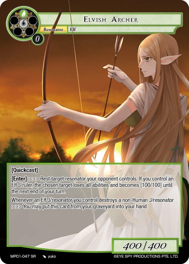Image for Elvish Archer (Masterpiece "Pilgrim-Memories") (MP01-047 SR) - Force of Will