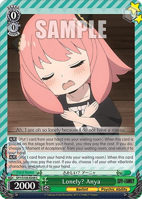 Image for Lonely? Anya (SPY x FAMILY) (SPY/S106-E048 C) - Weiss Schwarz
