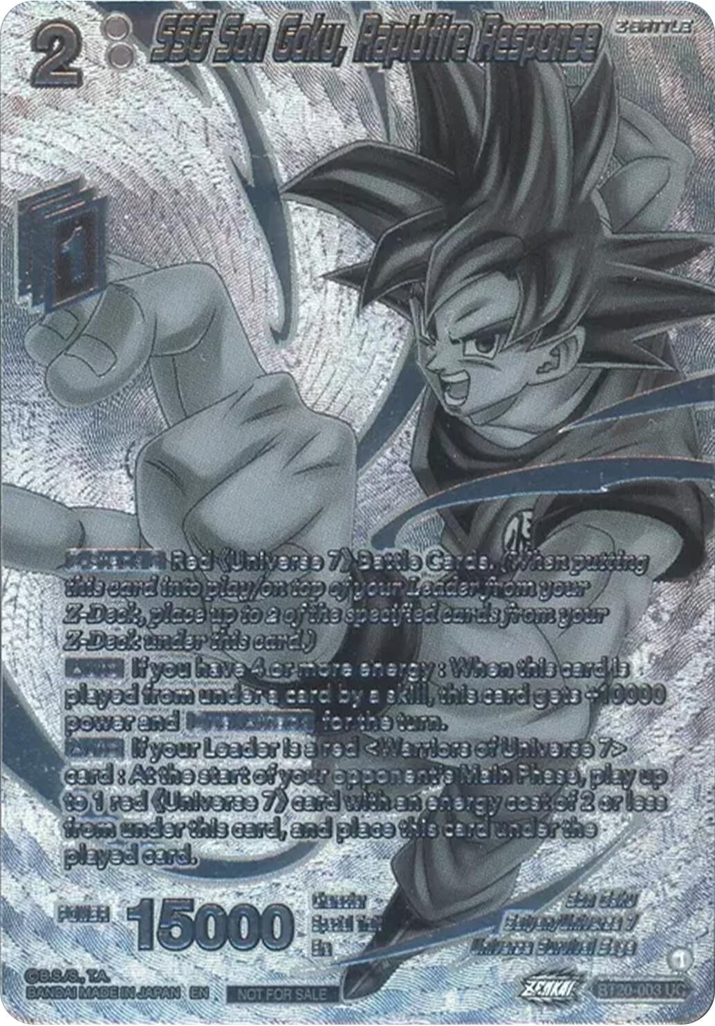 Image for SSG Son Goku, Rapidfire Response (2023 Offline Regionals Silver Print) (Promotion Cards) (BT20-003) - Dragon Ball Super: Masters