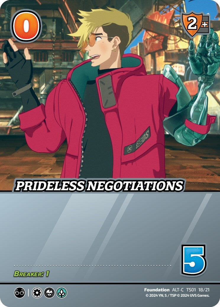 Image for Prideless Negotiations (Alternate Art) (Challenger Series: Cowboy Bebop and Trigun Stampede) (TS01 18/21) - UniVersus