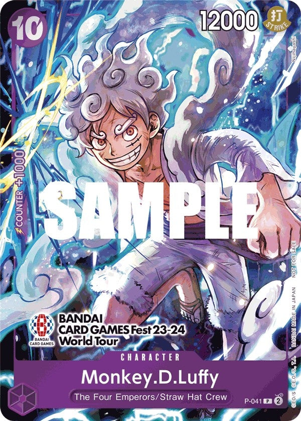 Image for Monkey.D.Luffy (041) (BANDAI CARD GAMES Fest 23-24 World Tour) (One Piece Promotion Cards) (P-041) - One Piece Card Game