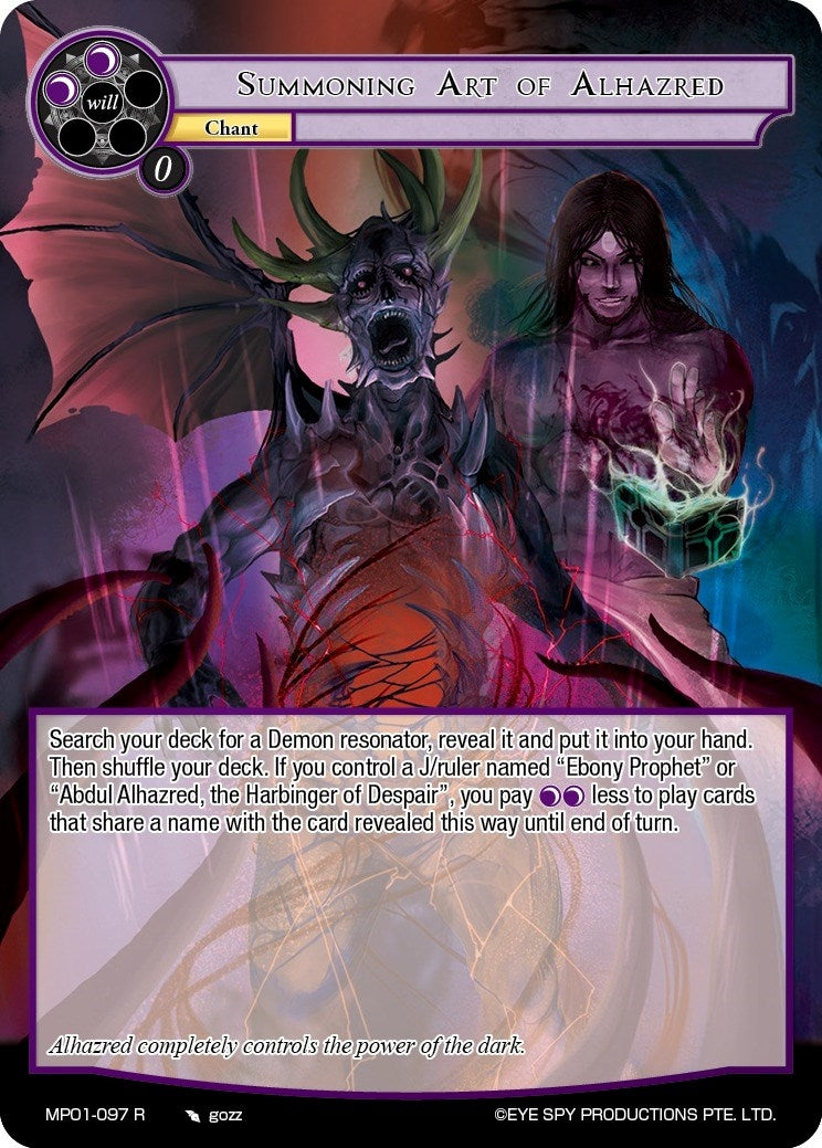 Image for Summoning Art of Alhazred (Masterpiece "Pilgrim-Memories") (MP01-097 R) - Force of Will