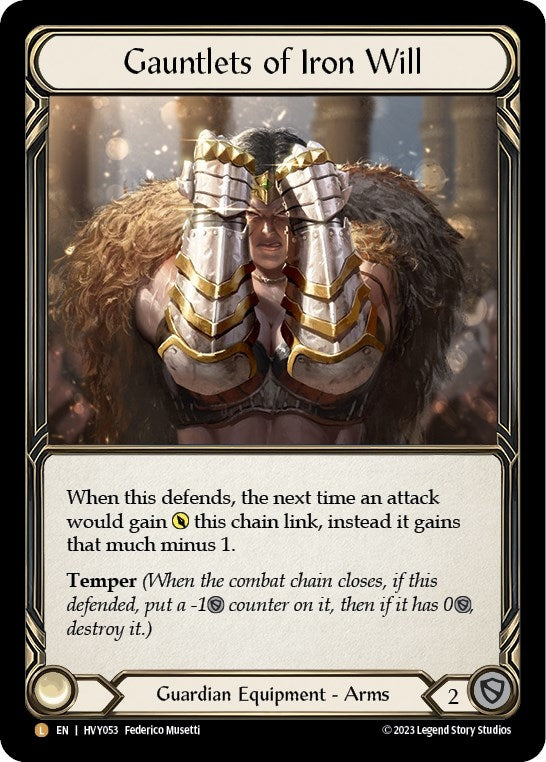 Image for Gauntlets of Iron Will (Heavy Hitters) (HVY053) - Flesh and Blood TCG