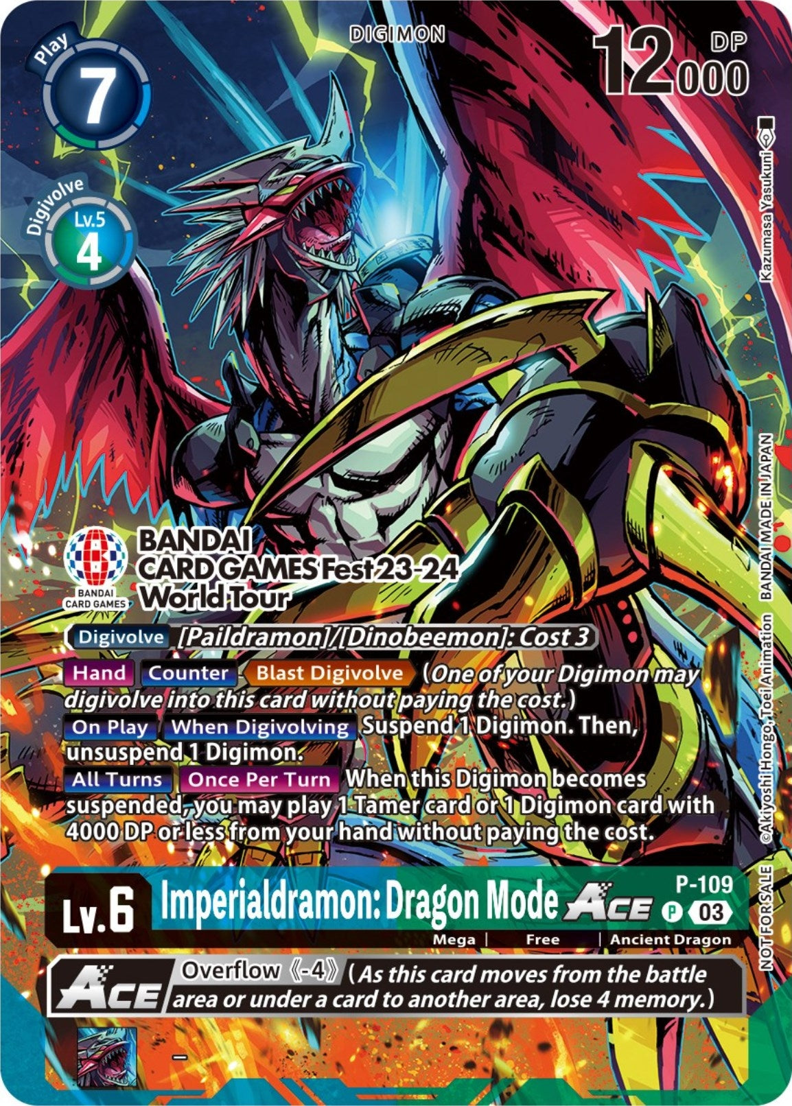 Image for Imperialdramon: Dragon Mode ACE - P-109 (BANDAI Card Games Fest 23-24 World Tour) (D-PR) (P-109 P) - Digimon Card Game