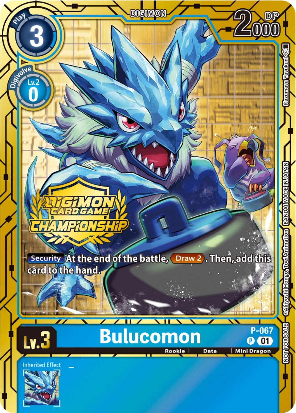 Image for Bulucomon - P-067 (Championship 2023 Gold Card Set) (D-PR) (P-067 P) - Digimon Card Game