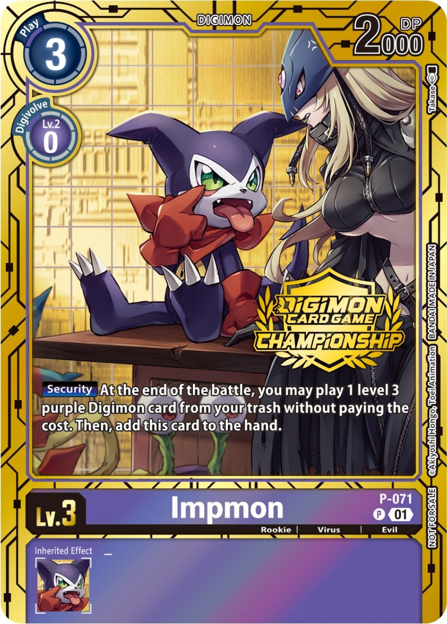 Image for Impmon - P-071 (Championship 2023 Gold Card Set) (D-PR) (P-071 P) - Digimon Card Game
