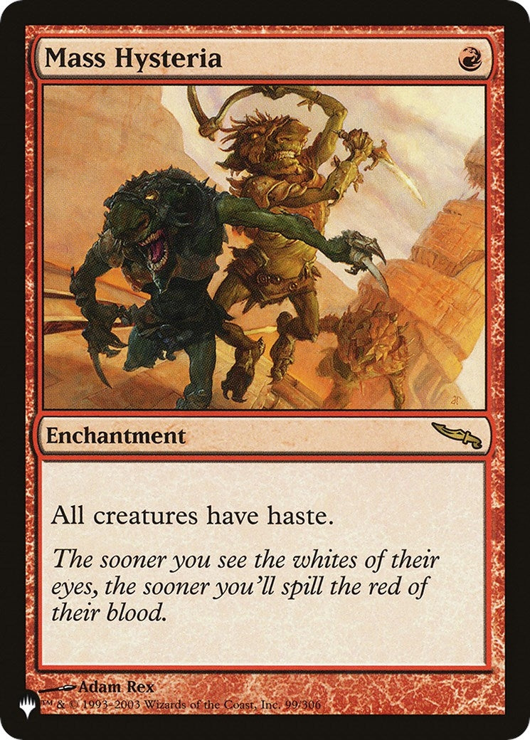 Image for Mass Hysteria (The List Reprints) (99/306) - Magic: The Gathering