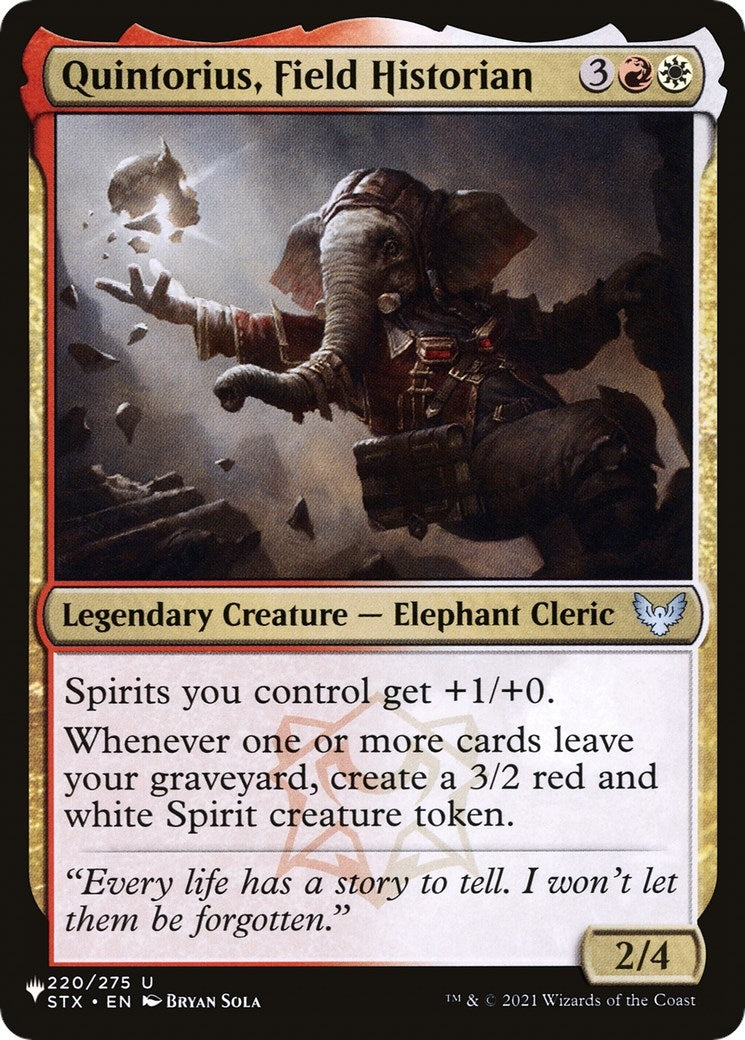 Image for Quintorius, Field Historian (The List Reprints) (220/275) - Magic: The Gathering