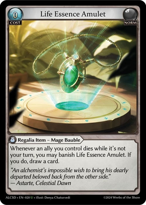 Image for Life Essence Amulet (Alchemical Revolution Starter Decks) (020) - Grand Archive TCG