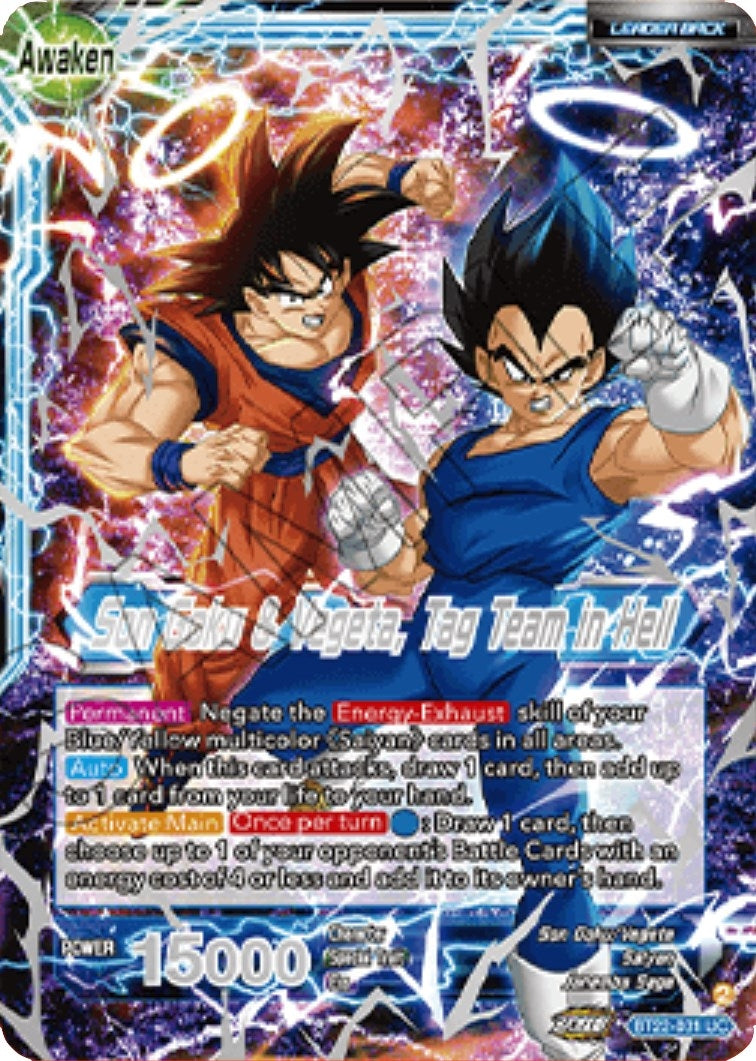 Image for Son Goku // Son Goku & Vegeta, Tag Team in Hell (2023 Championship Finals) (Tournament Promotion Cards) (BT22-031) - Dragon Ball Super: Masters