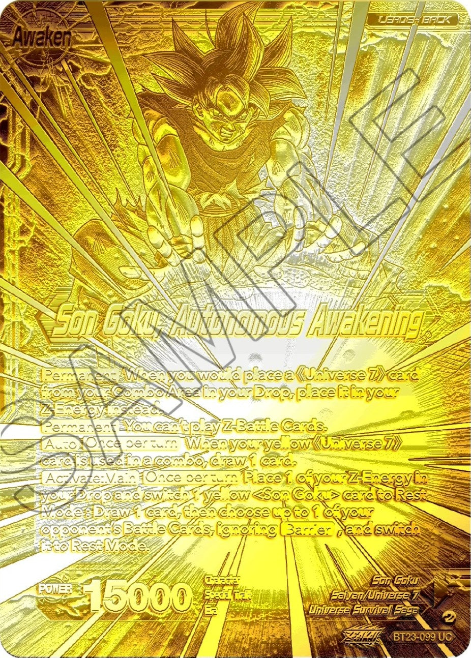 Image for SSB Son Goku // Son Goku, Autonomous Awakening (2023 Championship Finals) (Gold Metal Foil) (Tournament Promotion Cards) (BT23-099) - Dragon Ball Super: Masters