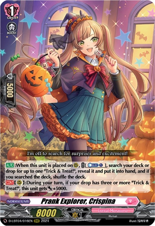 Image for Prank Explorer, Crispina (D-LBT04: Lyrical Monasterio ~Trick or Trick!~) (D-LBT04/016EN) - Cardfight Vanguard