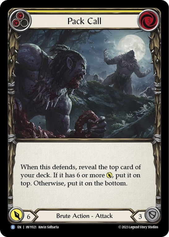 Image for Pack Call (Yellow) (Heavy Hitters) (HVY021) - Flesh and Blood TCG
