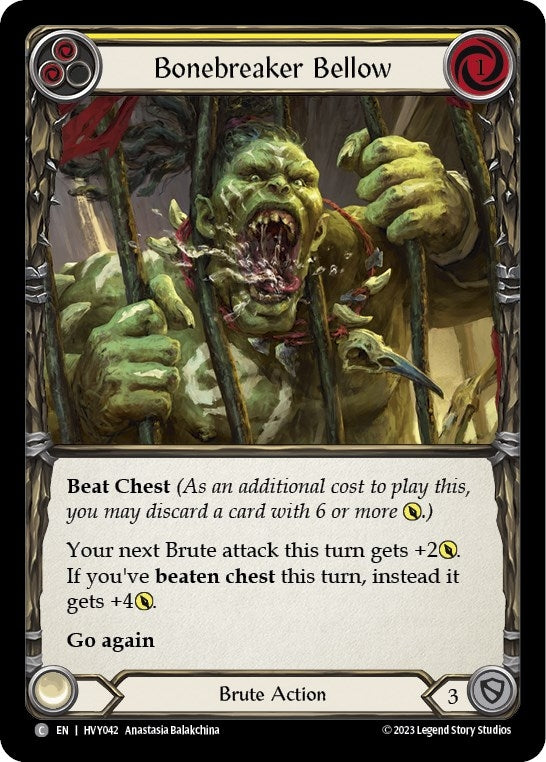 Image for Bonebreaker Bellow (Yellow) (Heavy Hitters) (HVY042) - Flesh and Blood TCG