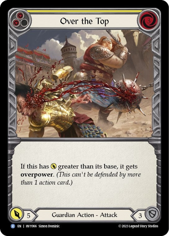 Image for Over the Top (Yellow) (Heavy Hitters) (HVY066) - Flesh and Blood TCG