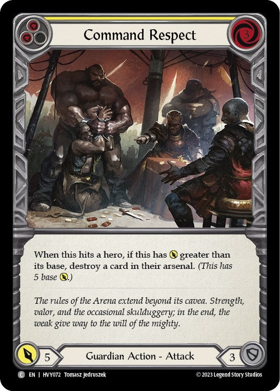 Image for Command Respect (Yellow) (Heavy Hitters) (HVY072) - Flesh and Blood TCG