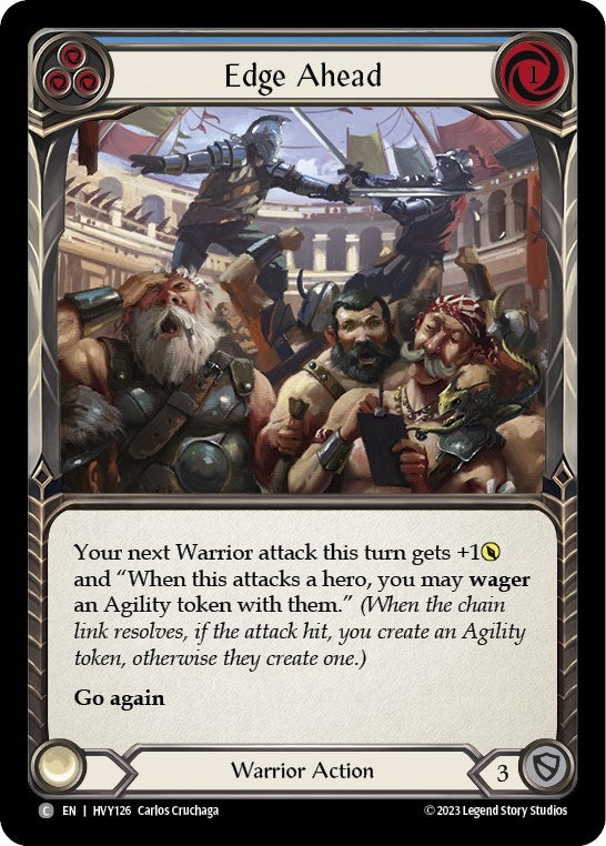 Image for Edge Ahead (Blue) (Heavy Hitters) (HVY126) - Flesh and Blood TCG