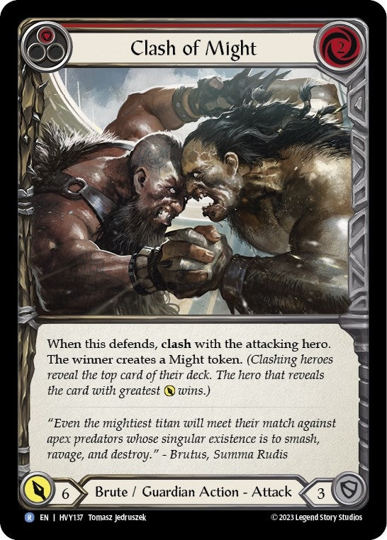 Image for Clash of Might (Red) (Heavy Hitters) (HVY137) - Flesh and Blood TCG
