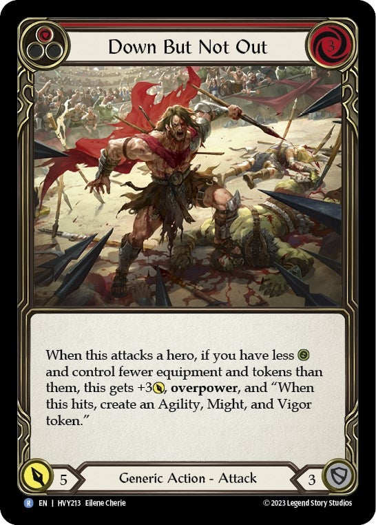 Image for Down But Not Out (Red) (Heavy Hitters) (HVY213) - Flesh and Blood TCG