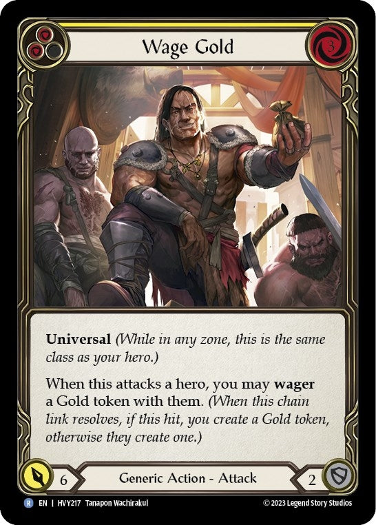Image for Wage Gold (Yellow) (Heavy Hitters) (HVY217) - Flesh and Blood TCG