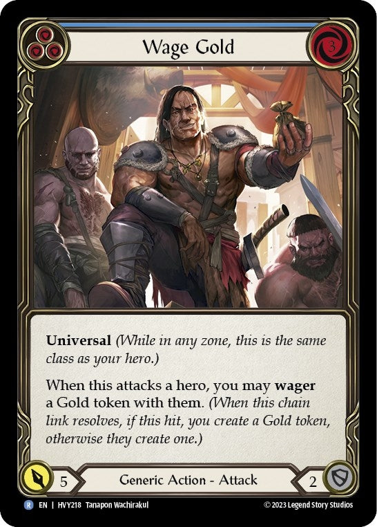 Image for Wage Gold (Blue) (Heavy Hitters) (HVY218) - Flesh and Blood TCG