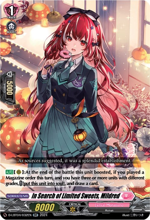 Image for In Search of Limited Sweets, Mildred (D-LBT04: Lyrical Monasterio ~Trick or Trick!~) (D-LBT04/032EN) - Cardfight Vanguard
