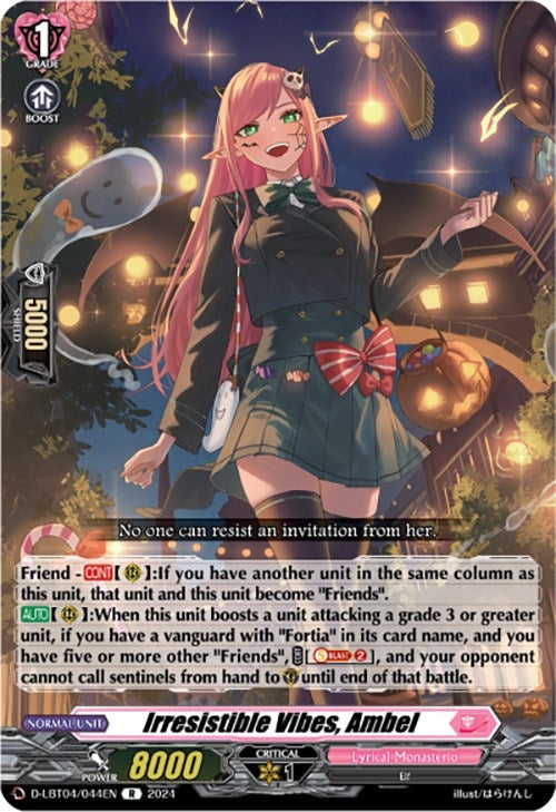Image for Irresistible Vibes, Ambel (D-LBT04: Lyrical Monasterio ~Trick or Trick!~) (D-LBT04/044EN) - Cardfight Vanguard