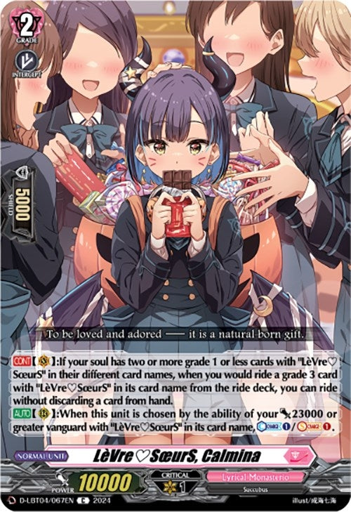 Image for LeVreSoeurS, Calmina (D-LBT04: Lyrical Monasterio ~Trick or Trick!~) (D-LBT04/067EN) - Cardfight Vanguard