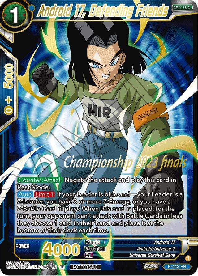 Image for Android 17, Defending Friends (2023 Championship Finals Celebration Pack Deluxe Set) (Tournament Promotion Cards) (P-442) - Dragon Ball Super: Masters