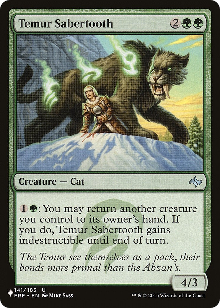 Image for Temur Sabertooth (The List Reprints) (141/185) - Magic: The Gathering