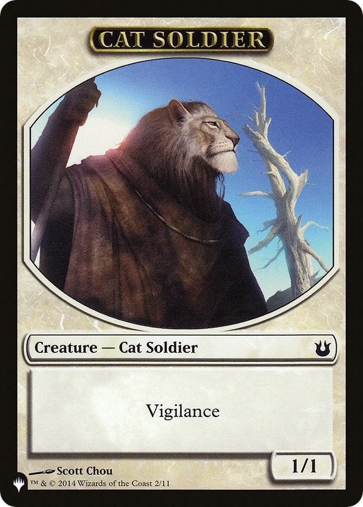 Image for Cat Soldier // Warrior Double-Sided Token (The List Reprints) (2 // 17) - Magic: The Gathering