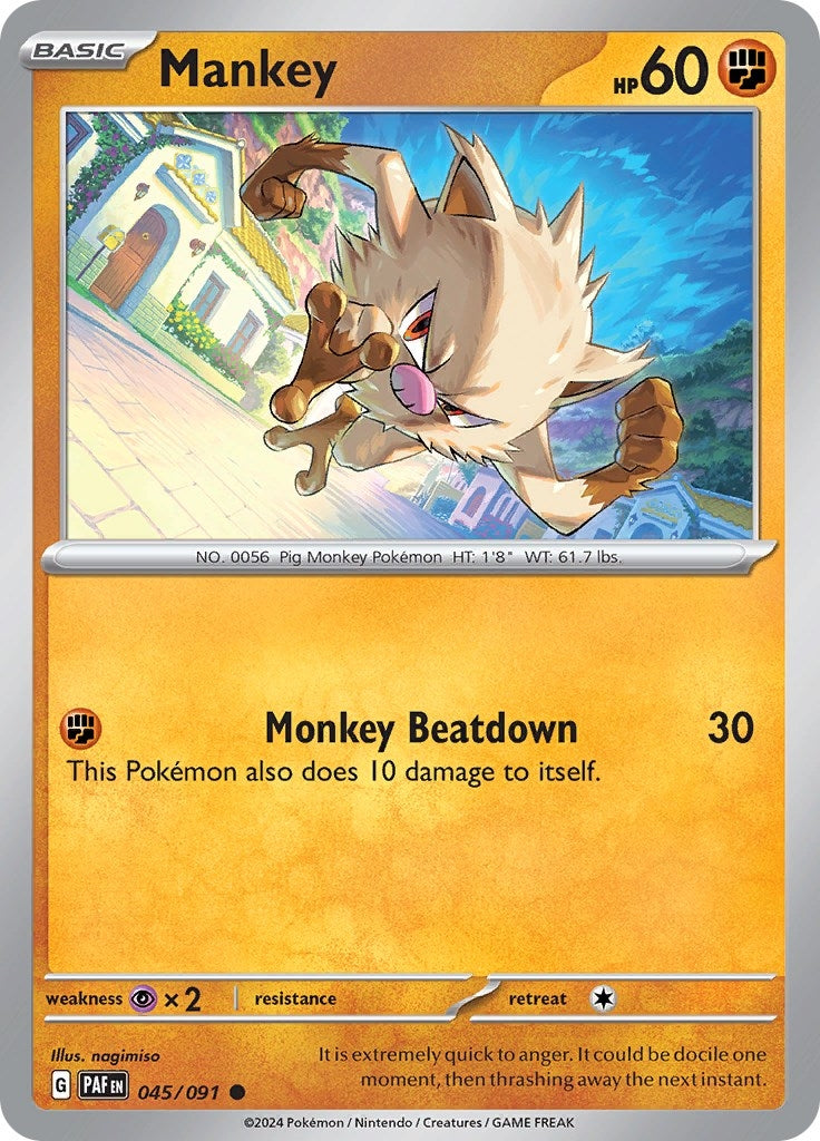 Image for Mankey (SV: Paldean Fates) (045/091) - Pokemon