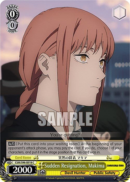 Image for Sudden Resignation, Makima (Chainsaw Man) (CSM/S96-E018 C) - Weiss Schwarz