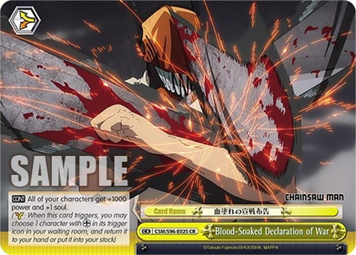 Image for Blood-Soaked Declaration of War (Chainsaw Man) (CSM/S96-E025 CR) - Weiss Schwarz