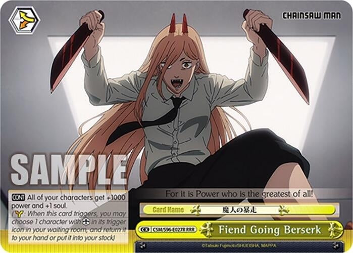 Image for Fiend Going Berserk (RRR) (Chainsaw Man) (CSM/S96-E027R RRR) - Weiss Schwarz