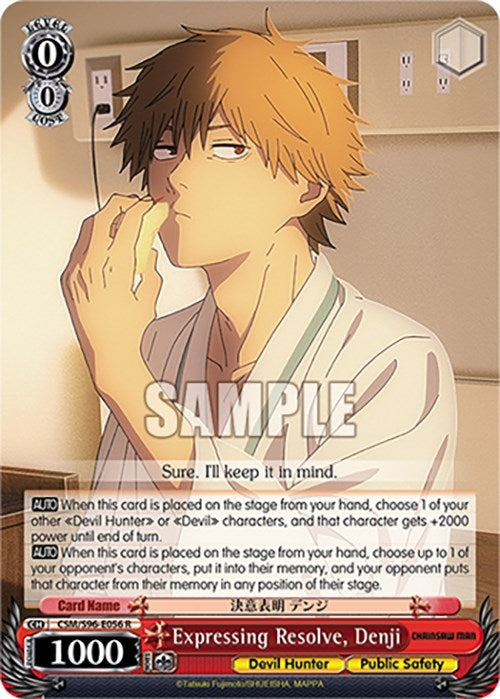 Image for Expressing Resolve, Denji (Chainsaw Man) (CSM/S96-E056 R) - Weiss Schwarz